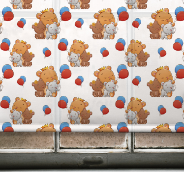 Vriendelijk berenpatroon rolgordijn babykamer - TenStickers