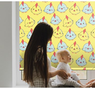 Vrolijk kuikenpatroon rolgordijn dieren - TenStickers