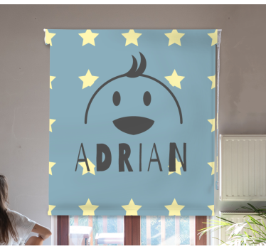Sterrenkip met naam kinderkamer rolgordijn - TenStickers