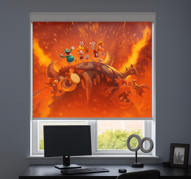 Vurige overwinning op monster gamer rolgordijn - TenStickers