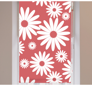 Wit madeliefjespatroon rolgordijn bloemen en planten - TenStickers