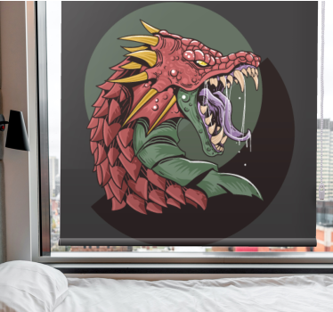 Woeste drakenkop nerd rolgordijn - TenStickers