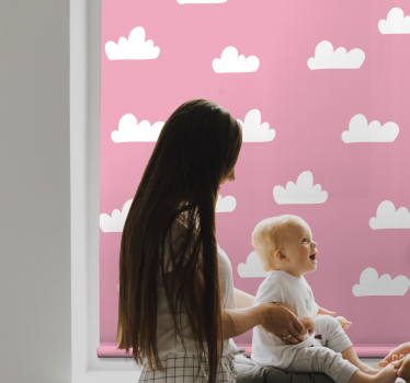 Wolken kinderkamer rolgordijn Roze patroon - TenStickers