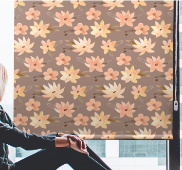Zacht bloemenpatroon rolgordijn bloemen en planten - TenStickers