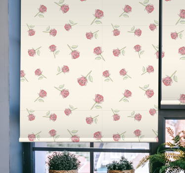 Zacht rozenmotief rolgordijn bloemen en planten - TenStickers