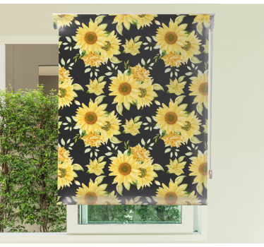 Zonnebloem bloemenpatroon rolgordijn bloemen en planten - TenStickers