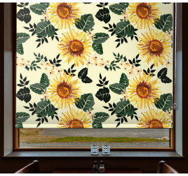 Zonnebloem bloementhema rolgordijn bloemen en planten - TenStickers