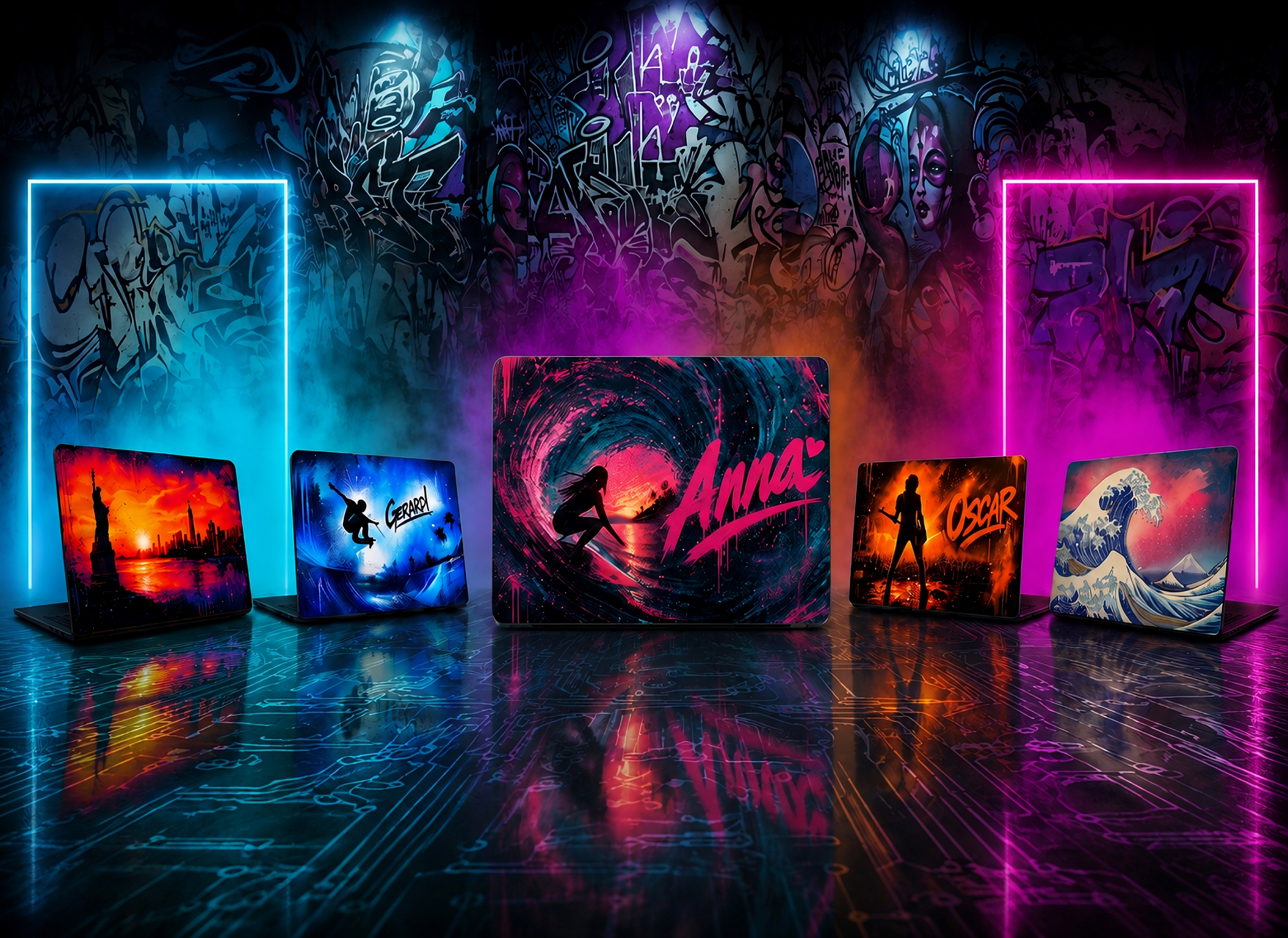 Collectie laptopstickers: