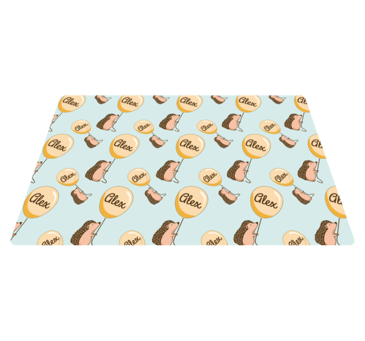 Egel met ballonnen met naam kinder placemat - TenStickers