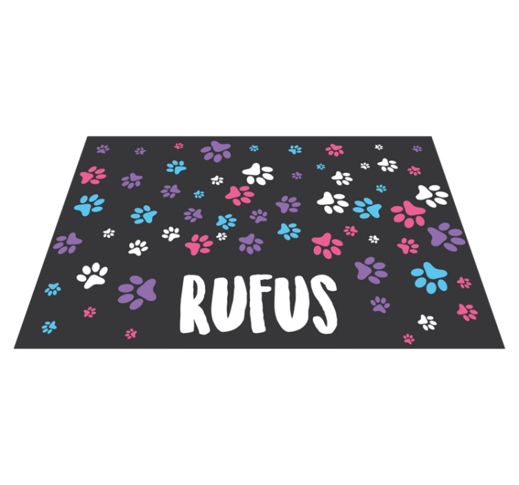 Placemat met naam Paw print patroon - TenStickers