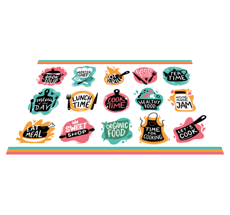Placemat voor huis Koken voedsel keuken badge logo's - TenStickers