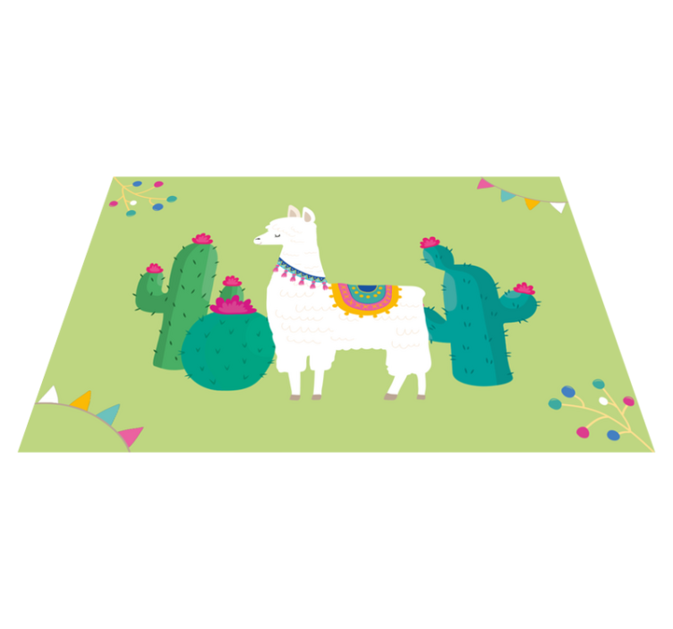 Lama met cactussen kinder placemat - TenStickers