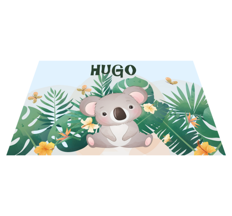 Kinder placemat Schattige koala voor jongen met naam - TenStickers