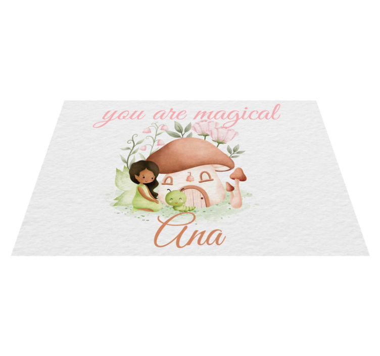 Placemat naam en paddenstoel je bent magisch - TenStickers