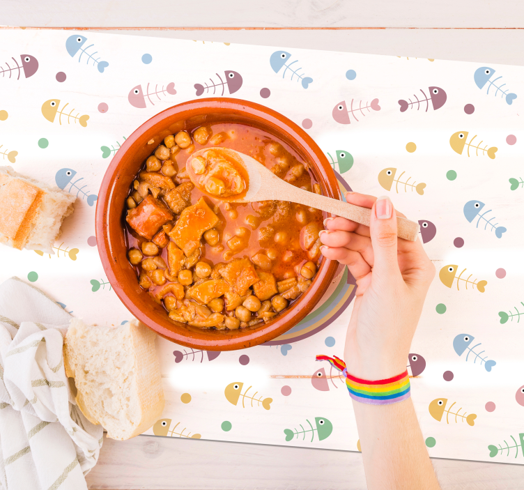 Kinder placemat vrolijke vissen concept - TenStickers