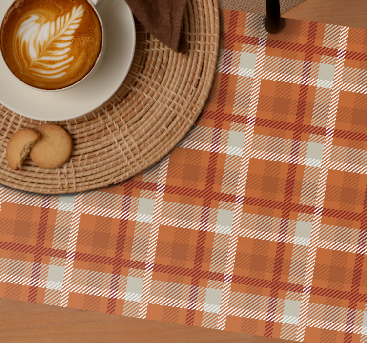Geruit oranje patroon elegante placemat - TenStickers