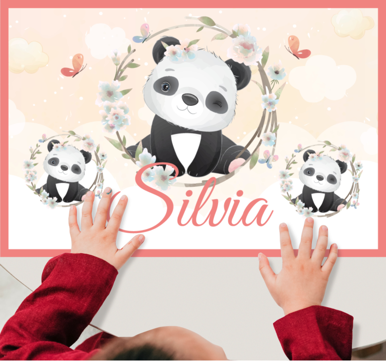 Kinder placemat schattige panda arrangement - TenStickers