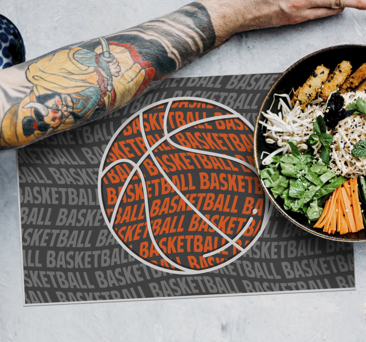 Basket bal placemat oranje - TenStickers