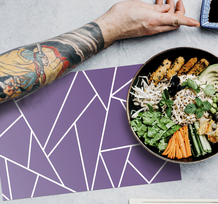 Geometrisch paars patroon houten placemat - TenStickers