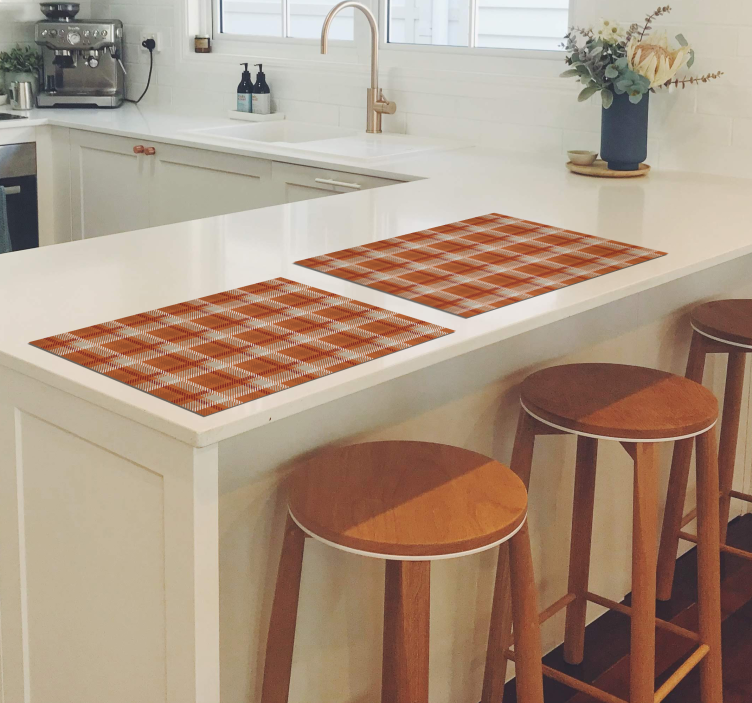 Geruit oranje patroon elegante placemat - TenStickers
