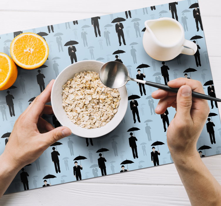 Golconde patroon placemat surrealisme - TenStickers