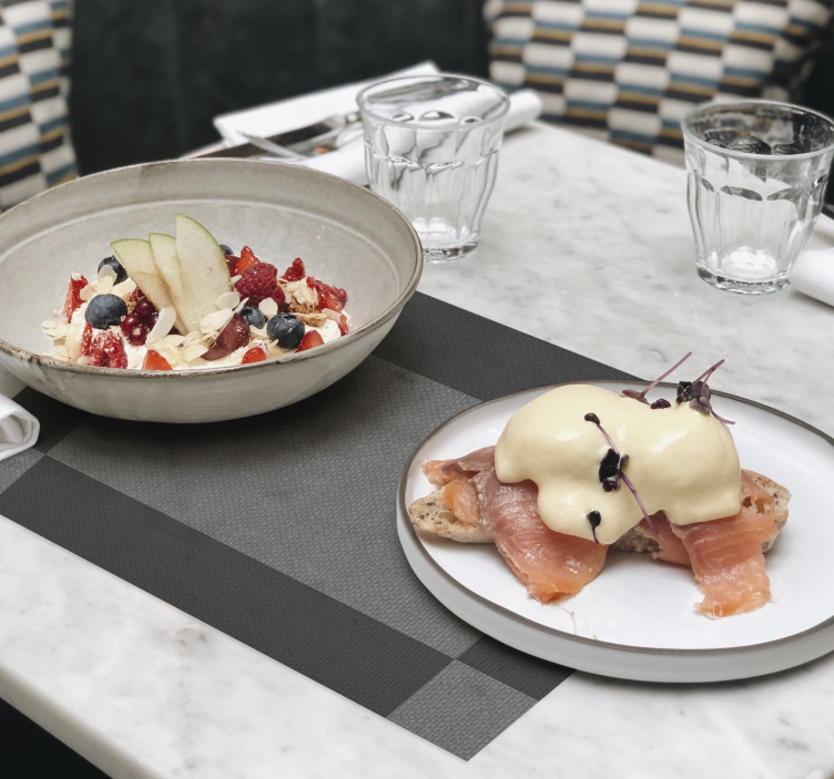 Grijze achtergrond elegante stijl elegante placemats - TenStickers