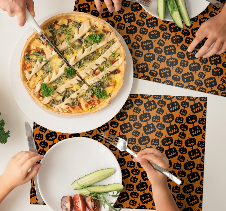 Halloween placemat engeltje pompoen patroon - TenStickers