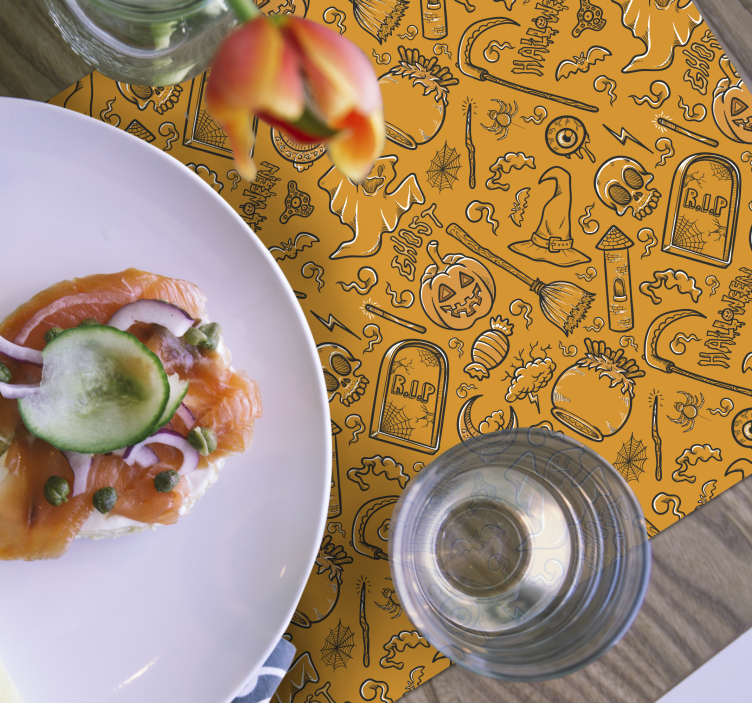 Halloween placemat griezelige halloween motieven - TenStickers