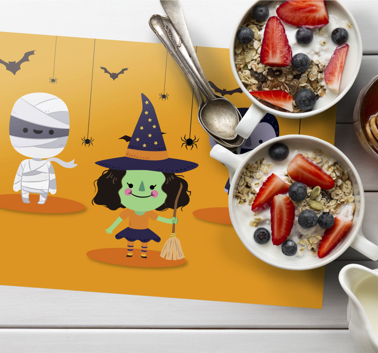 Halloween placemat speelse halloween figuren - TenStickers