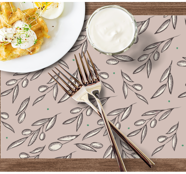 Houten placemat elegant blad concept - TenStickers