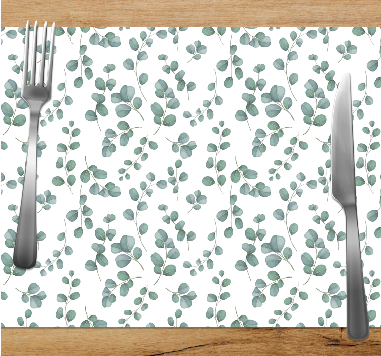 Houten placemat eucalyptusbladpatroon - TenStickers
