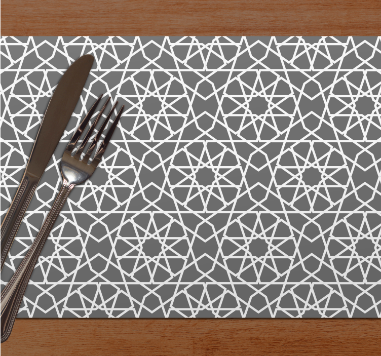 Houten placemat geometrisch patroon rechthoekig - TenStickers