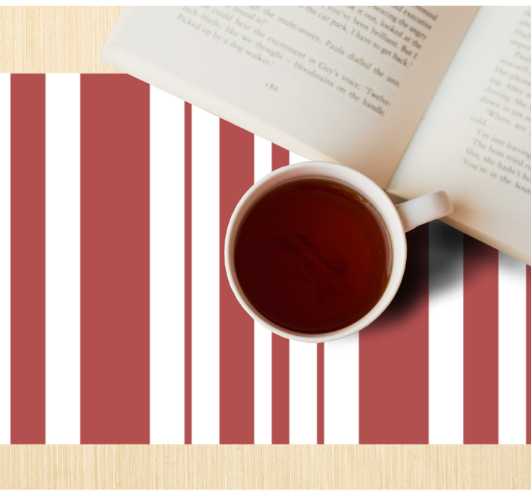 Houten placemat gestreept kleurpatroon - TenStickers