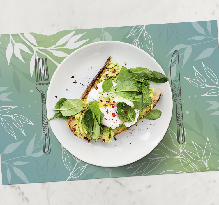 Houten placemat met bladerenpatroon basis - TenStickers