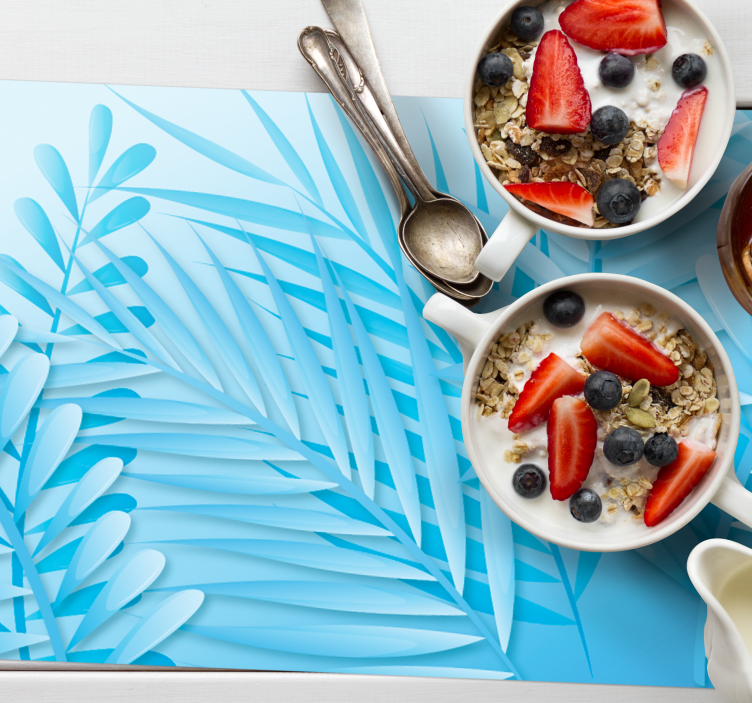 Houten placemat met bladmotief van palmen - TenStickers