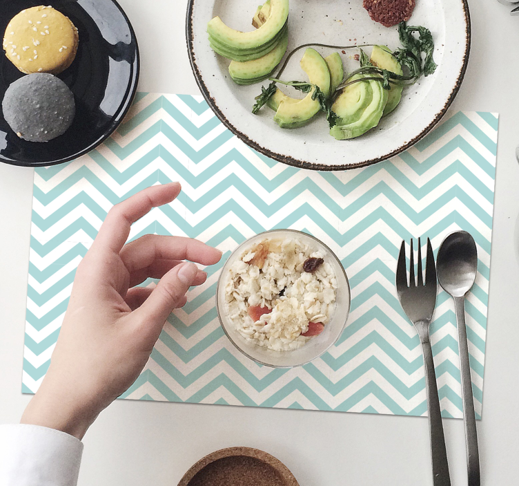 Houten placemat met chevronstijl oppervlak - TenStickers