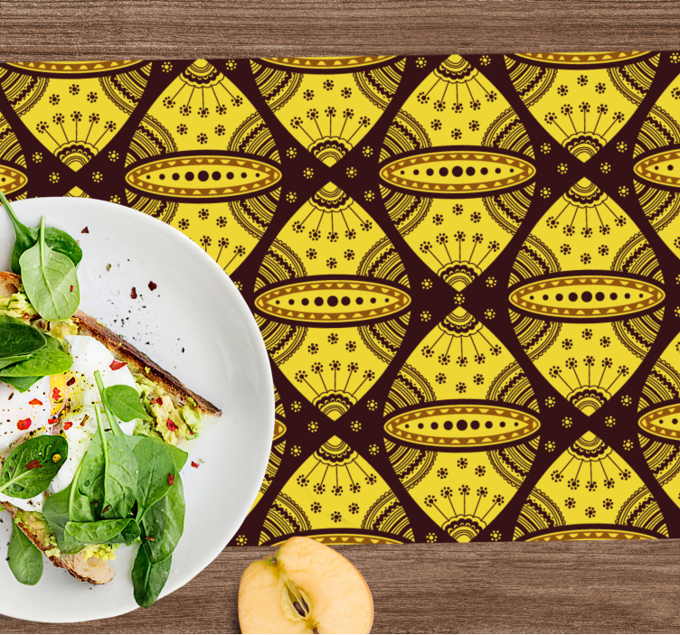 Houten placemat met complex geometrisch motief - TenStickers