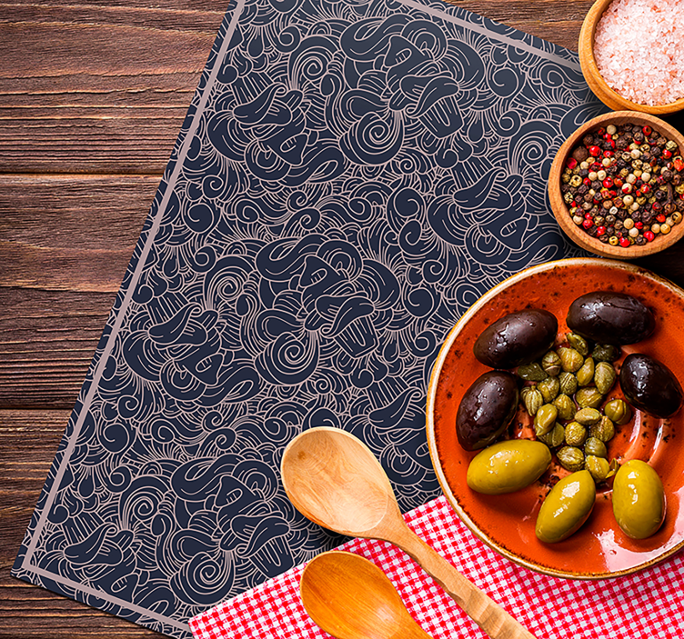 Houten placemat met draaikolkenpatronen - TenStickers