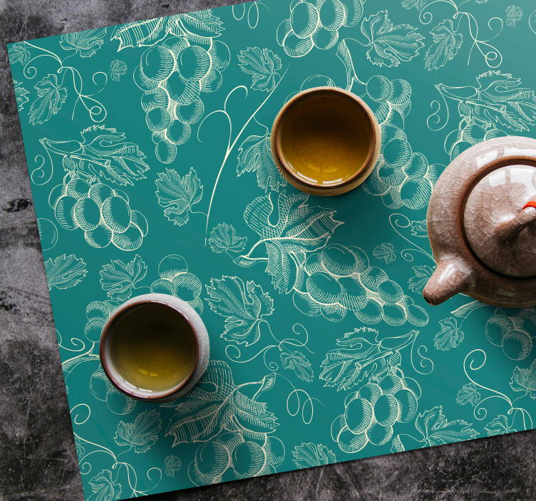 Houten placemat met druivenrankenpatroon - TenStickers