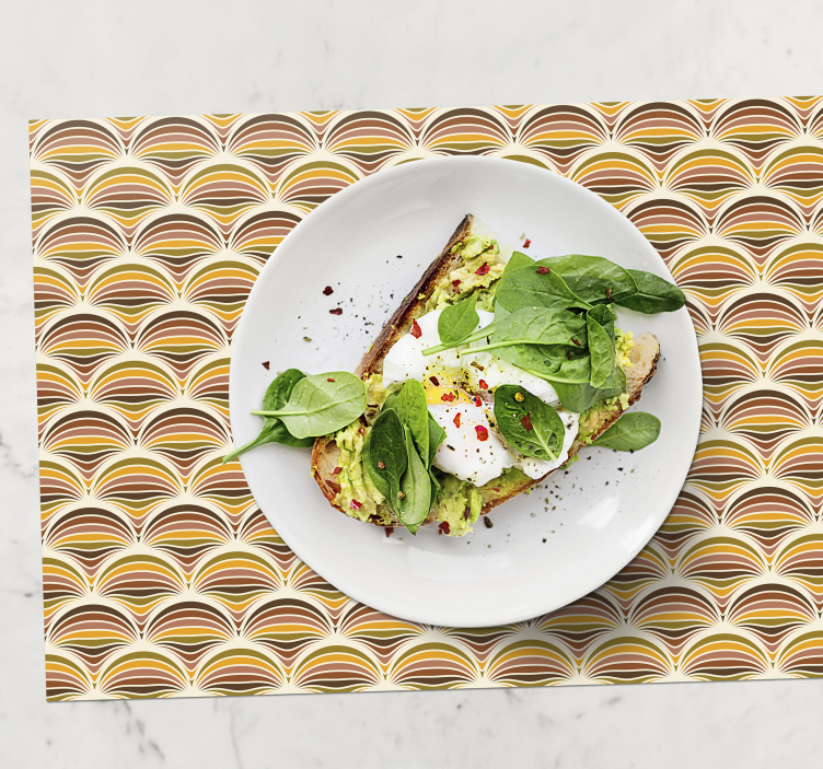 Houten placemat met gebogen golfmotief - TenStickers