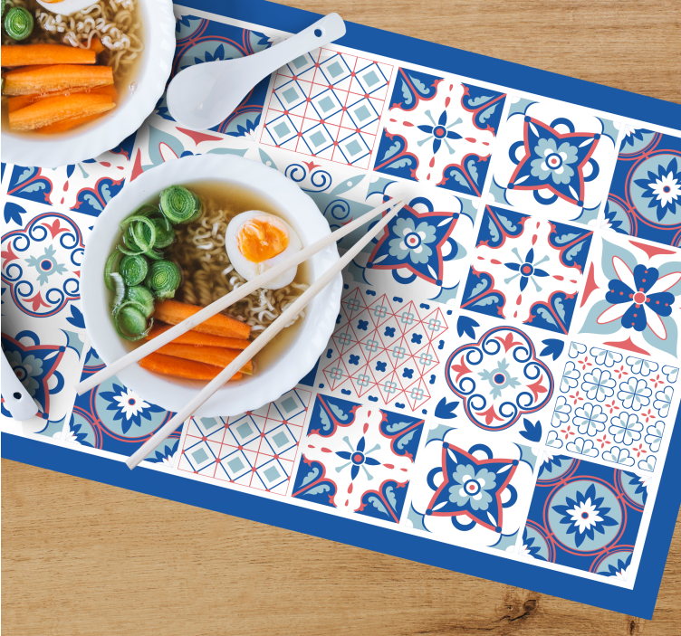 Houten placemat met ingewikkeld tegelpatroon - TenStickers
