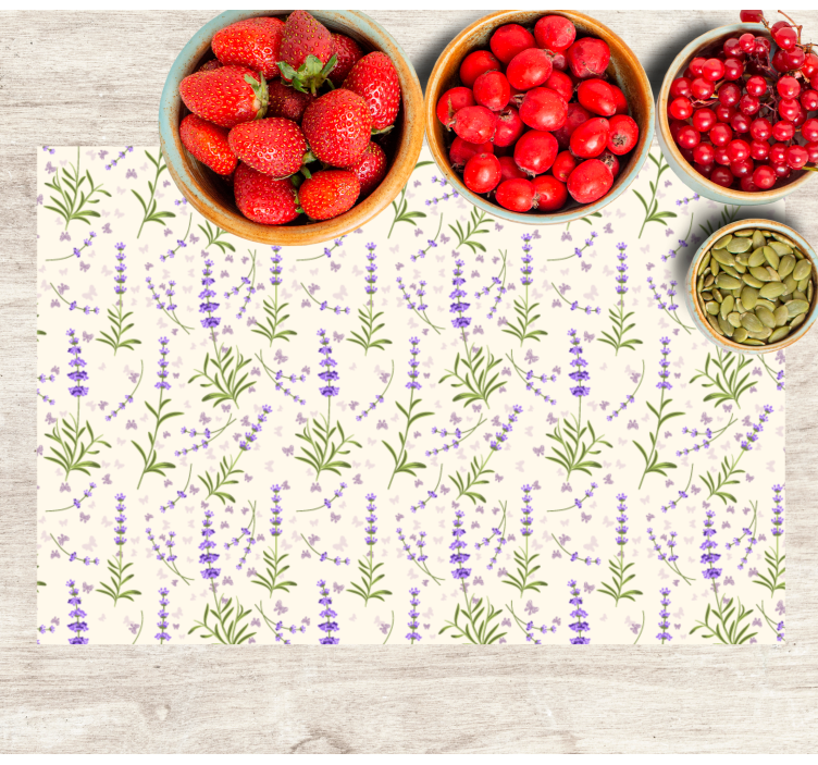 Houten placemat met lavendelbloemenpatroon - TenStickers