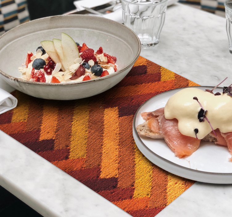 Houten placemat met levendig geometrisch motief - TenStickers