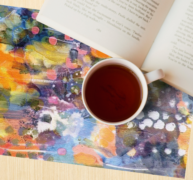 Houten placemat met levendige kleurensplash - TenStickers