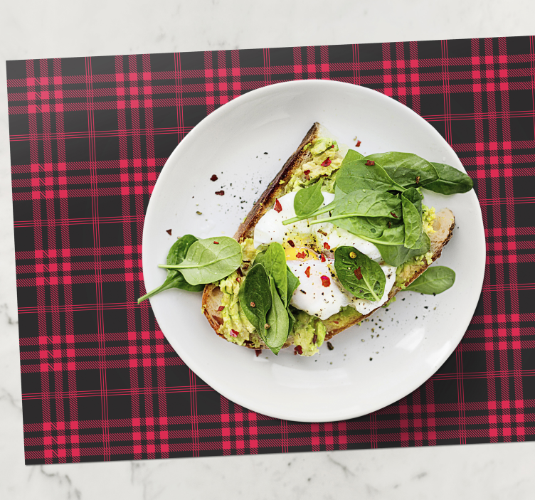 Houten placemat met ruitjesprint oppervlak - TenStickers