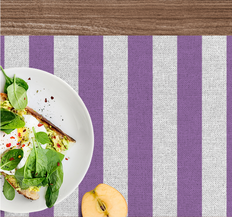 Houten placemat paarse gestreepte oppervlakte - TenStickers