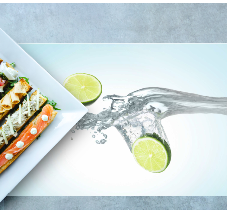 Houten placemat sliced limes splash - TenStickers