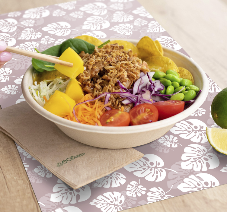 Houten placemat tropisch bladeren design - TenStickers