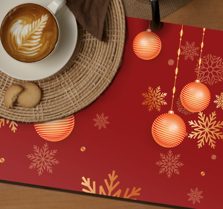 Kerstmis placemat decoratieve feestballen - TenStickers