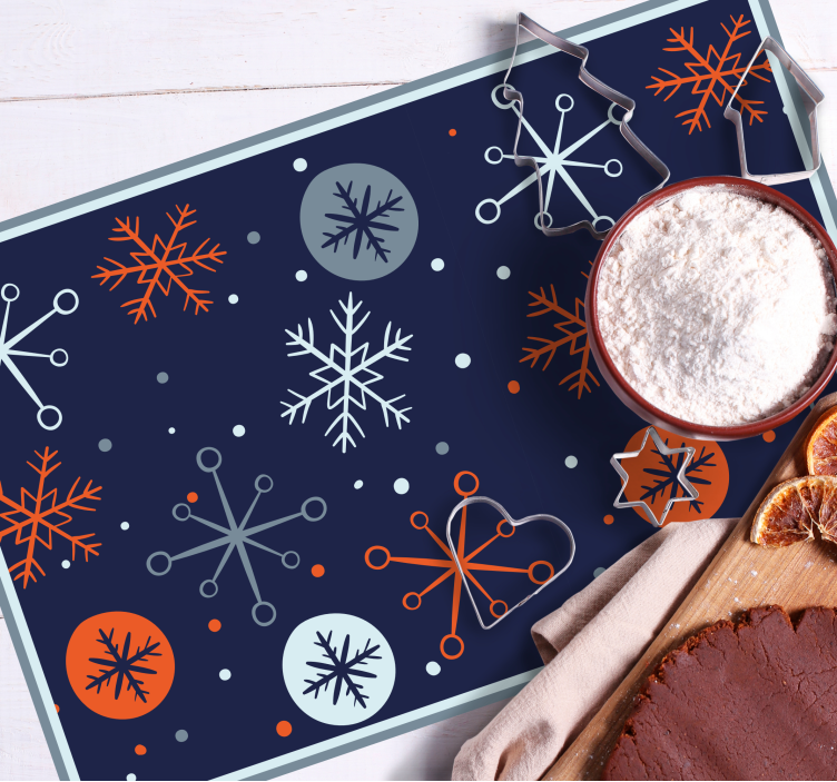 Kerstmis placemat feestelijke sneeuwvlokpatronen - TenStickers